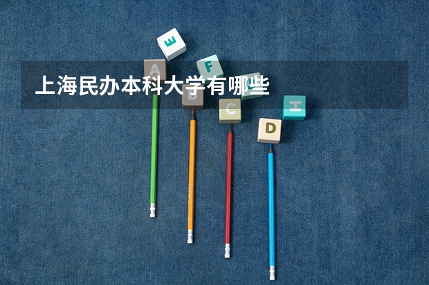 上海民办本科大学有哪些