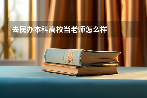 去民办本科高校当老师怎么样