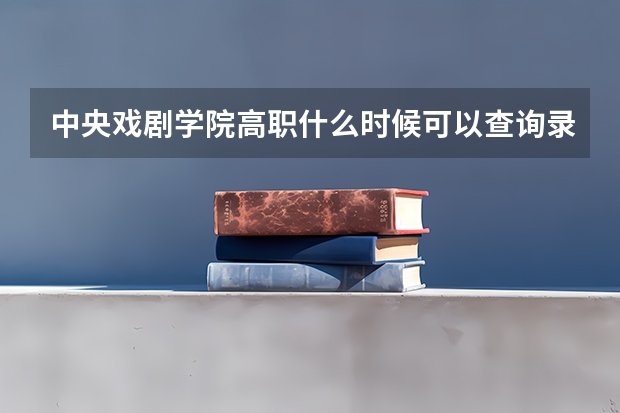中央戏剧学院高职什么时候可以查询录取状况