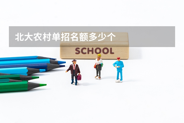 北大农村单招名额多少个